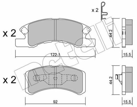 Колодки гальмівні (передні) Daihatsu Cuore 1.0 03-/Mitsubishi Mirage 1.0/1.2 12-