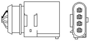 Лямбда-зонд (4-х конт.) golf,bora,skoda fabia,octavia,audi a3 1.4/2.0 96-