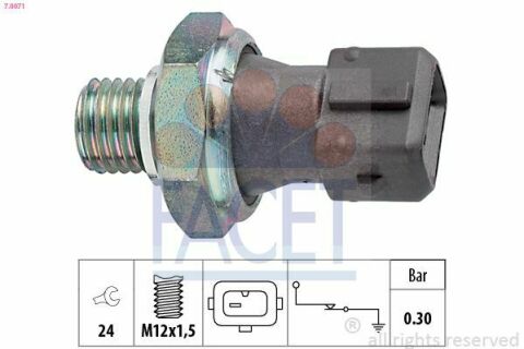 Датчик давления масла (0,3 bar) BMW 1/3/5/6/7/X1/X3/X6 85- (крепл. ПРОВ. НА ДВОЙНОЙ ШТЕК.)