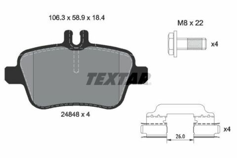 Тормозные колодки (задние) MB A-class (W176) 13-18 (TRW) Q+ (для AMG)