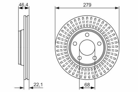 Диск гальмівний (передній) Audi A4/A8 94-09/Seat Exeo 08-/VW Passat B5 96-01 (279x22.1)