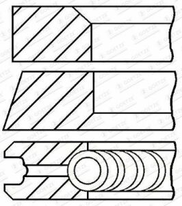 Кольца поршневые MB A-class (W168) 98-04 (80.00mm/STD) (2-2-3)