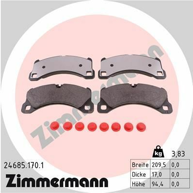 Колодки гальмівні (передні) Porsche Cayenne 10- (Brembo)