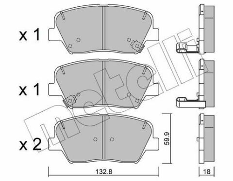 Колодки гальмівні (передні) Hyundai Santa Fe 10-/Creta 16-/Grandeur 11-/Kia Sorento 09-/Carens 13-