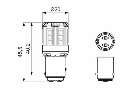 Gigalight Автолампа W21/5W 2шт. цвет./температура - теплый 4000K LED