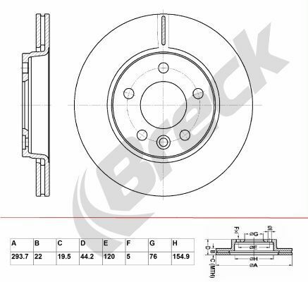Диск тормозной (задний) VW T5 03-(293.7x22) Диск тормозной (задний) VW T5 03-(293.7x22)