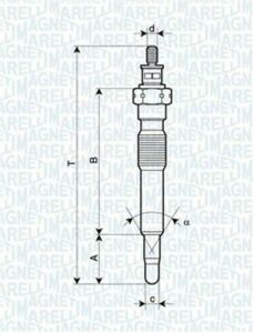 MAGNETI MARELLI  OPEL Свеча накала ASTRA 1.7DT 91-98 двиг.ISUZU