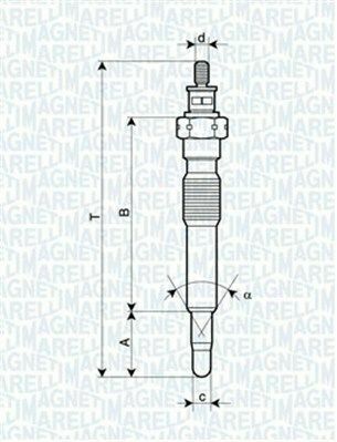 MAGNETI MARELLI OPEL Свічка розжарювання ASTRA 1.7DT 91-98 двиг.ISUZU