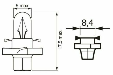 Автолампа PBX4 12V 1.5W BX8.4d Pure Light