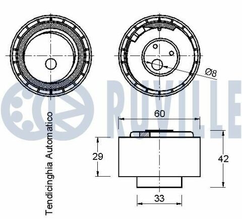 RUVILLE FIAT Ролик натягувача ременя BRAVA,BRAVO 1.2 16V