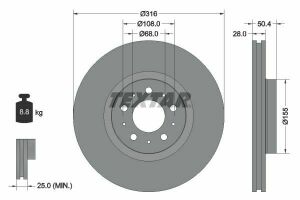 92126603 TEXTAR Диск тормозной