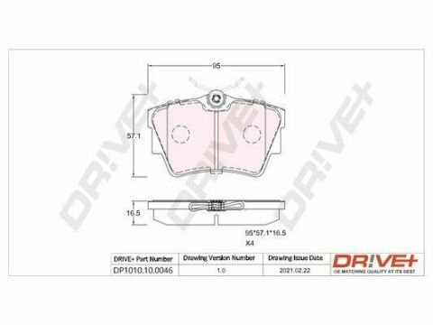 DP1010.10.0046 Drive+ - Тормозные колодки для дисков