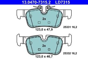 Колодки тормозные (задние) BMW 2 (F44/46) / i3 (I01) X1 (F48) / X2 (F39) / Mini Clubman (F54) 13- ATE Ceramic