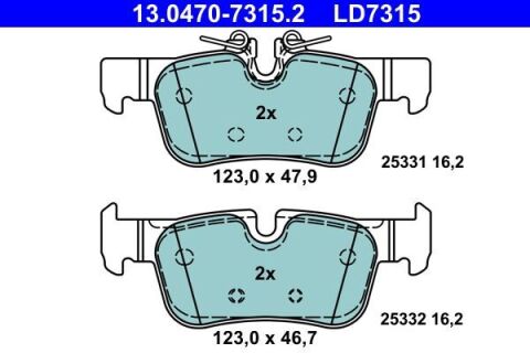 Колодки тормозные (задние) BMW 2 (F44/46)/ i3 (I01)X1 (F48)/X2 (F39)/ Mini Clubman (F54) 13-