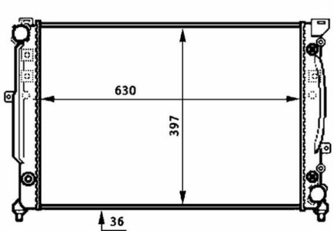 Радиатор охлаждения Audi A4/A6/VW Passat 2.5TDI 00-05 (АКПП) (630x397x36)