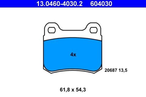 Тормозные колодки (задние) MB 190 (W201) 82-93 (ATE)