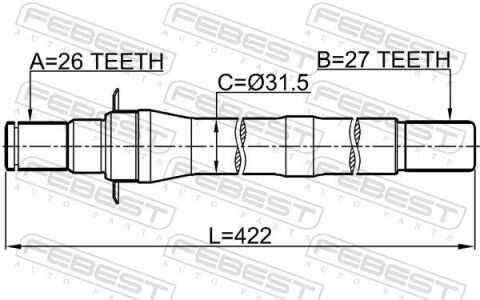 Полуось правая 27x422x26 IX35/TUCSON 09-14