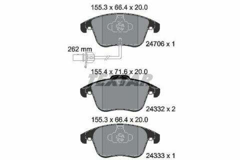 Колодки гальмівні (передні) Audi A4/A5 07- (Teves) Q+ (з датчиком)