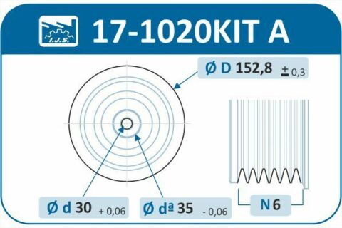 Шків колінвалу + шків генератора Citroen Berlingo/Peugeot Partner 1.6HDI 05- (6PK)