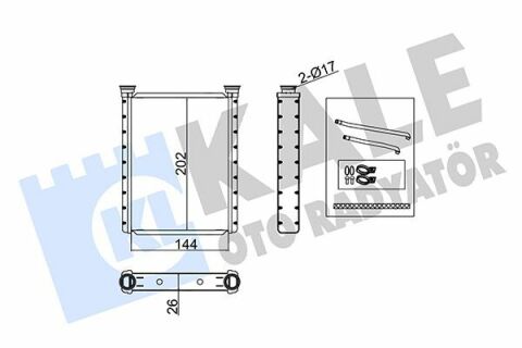 KALE TOYOTA Радиатор отопления Yaris 05-