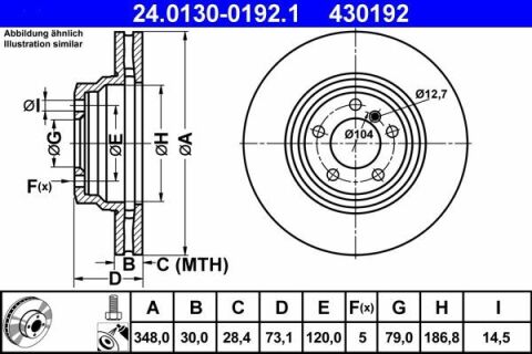 Диск тормозной (передний) BMW 3 (E90-E92)/X1 (E84) 2.0-3.0 04-15 (348x30) M57/N52/N53/N55/N57