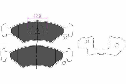 KAVO PARTS MAZDA Гальмівні колодки передн.121, Ford Fiesta 95-