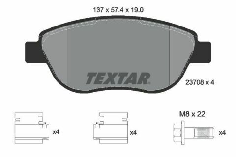 Колодки тормозные (передние) Citroen C4 04-/Peugeot 207/307 02- (Bosch) Q+