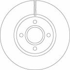Диск гальмівний передній Ford Fiesta VI, B-Max, Transit Courier 2012–