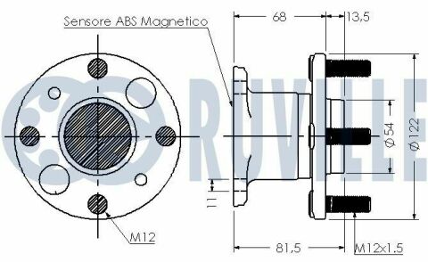 Підшипник зад маточини з abs mazda 2 07-