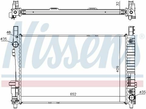 Радиатор MB A W 169(04-)A 150(+)[OE 169 500 00 03]