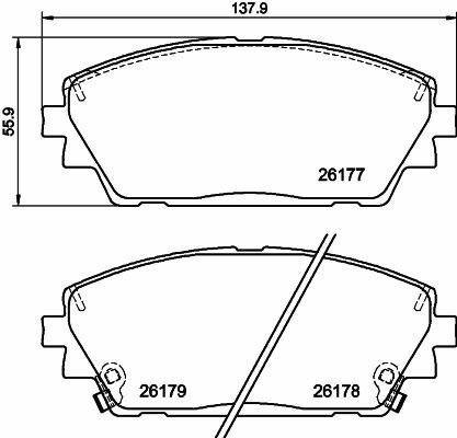 Колодки гальмівні (передні) Mazda 3 19-