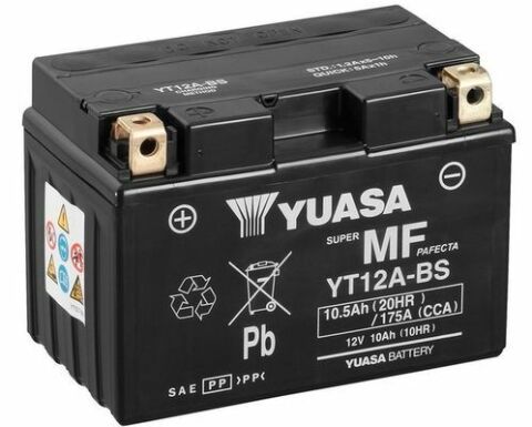 МОТО Yuasa 12V 10Ah MF VRLA Battery YT12A-BS(сухозаряженный)