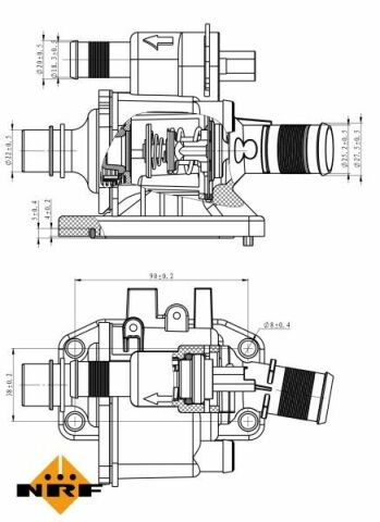 Термостат Citroen Nemo 1.4HDI 09-/Ford Fiesta 01-/Fusion 1.4TDCi 02-12