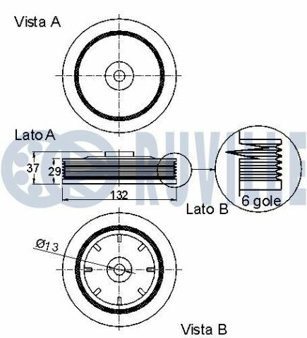 Шків колінчатого валу megane i 1.9 dti