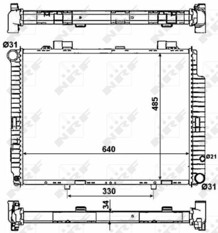 Радиатор охлаждения MB E-class (W210) 2.0-2.2 CDI 98-03 (OM611/M111)