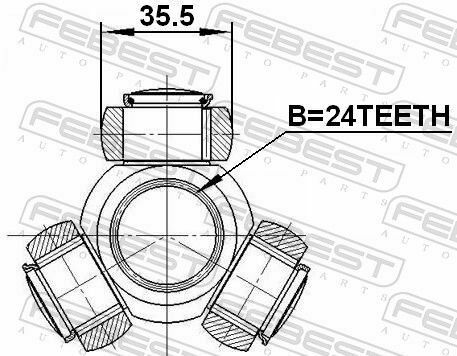 Трехшип полуоси 24x35.5 Mazda 3/5/Avensis/Corolla 03-10