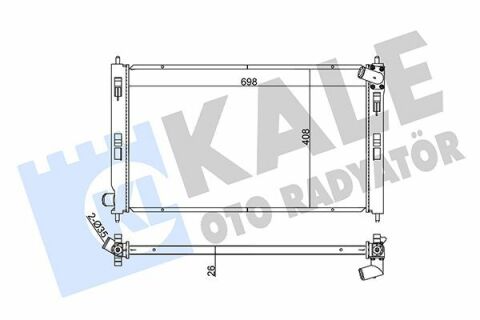 KALE MITSUBISHI Радіатор охолодження ASX, Lancer VIII, Outlander II, Citroen, Peugeot 1.8 DI-D/3.0