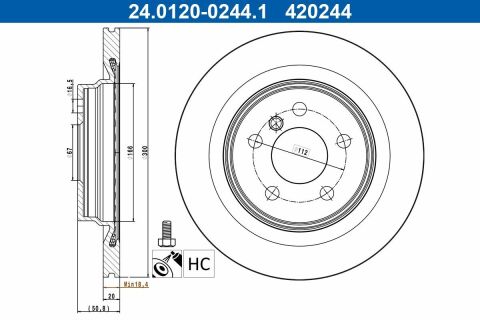 Диск гальмівний (задній) BMW 1 (F40)/2 (F45)/X1 (F48) 13-(300x20)