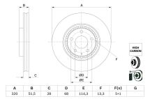 Диск гальмівний передній CX-5 (KF) 2.2 D 17-, CX-9 (TC) 2.5 T 16-, 6 (GJ, GL) 2.2 D