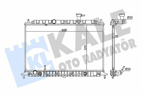 KALE KIA Радіатор охолодження з АКПП Rio II 1.4/1.6 05-