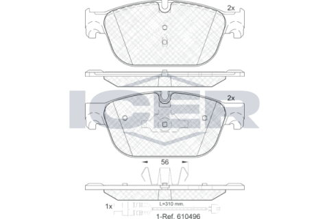 Колодки гальмівні (передні) Citroen C4/C5/C6/Peugeot 308/407/508 09- (+датчик)