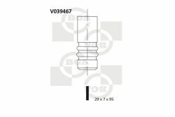 Клапан випуск. Caddy II 1.4/1.6 i 95- Клапан випуск. Caddy II 1.4/1.6 i 95-