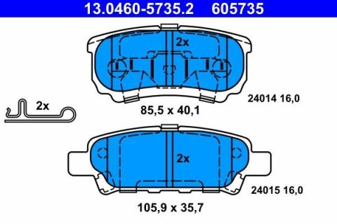 Колодки тормозные (задние) Mitsubishi Outlander/Lancer 03-/Jeep Compass/Patriot/Dodge Avenger 06-