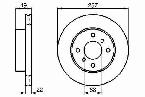 Диск тормозной (передний) Nissan Almera 00-06/Primera 90-99 (257x22)