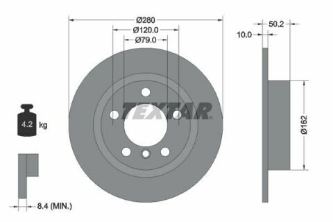 Диск тормозной (задний) Mini Countryman (R60)/Paceman (R61) 10-16 (280x10) PRO