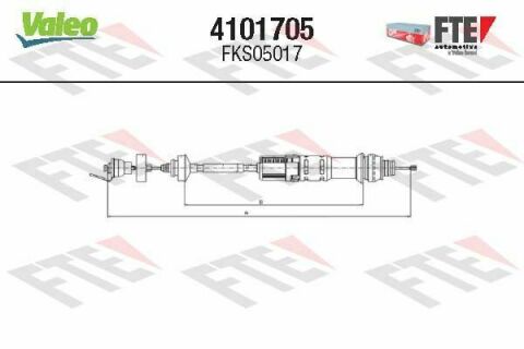 Трос зчеплення Citroen Berlingo/Peugeot Partner 96- (899/687mm) з авторегул. = FKS05017