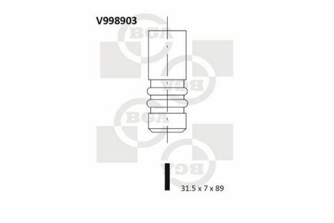 Клапан випуск. 1.9-2.5TDI T5 03-/Caddy 04-/Golf 00-09/Passat 04-09