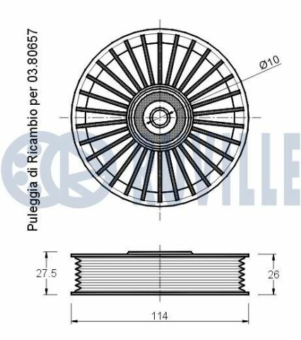 RUVILLE OPEL Натяжной ролик DB Sprinter,Viano,VitoAstra 98-05,Vectra 02-,Zafira 99-