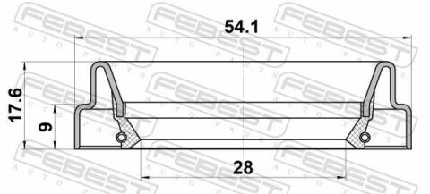 Сальник 28X54.1X9X17.6 полуоси Jeep Grand Cherokee 2006-2015