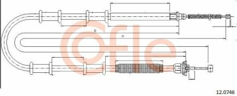 Трос ручника (задній) Fiat Doblo 1.3-2.0 D 10-